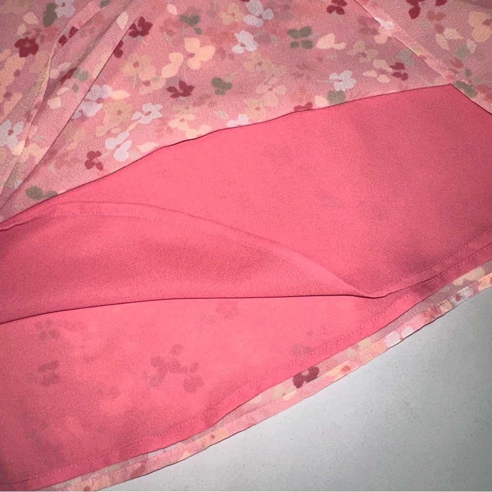 Liz Claiborne Villager Skirt Outfit Set Sz 8 Pink Floral Buttons Up Back Easter - Picture 10 of 15